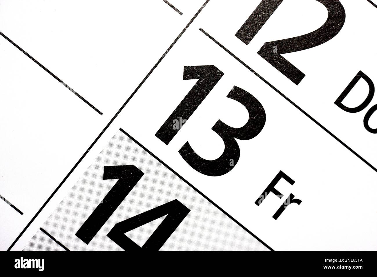 Calendario degli anni, venerdì 13 Foto Stock