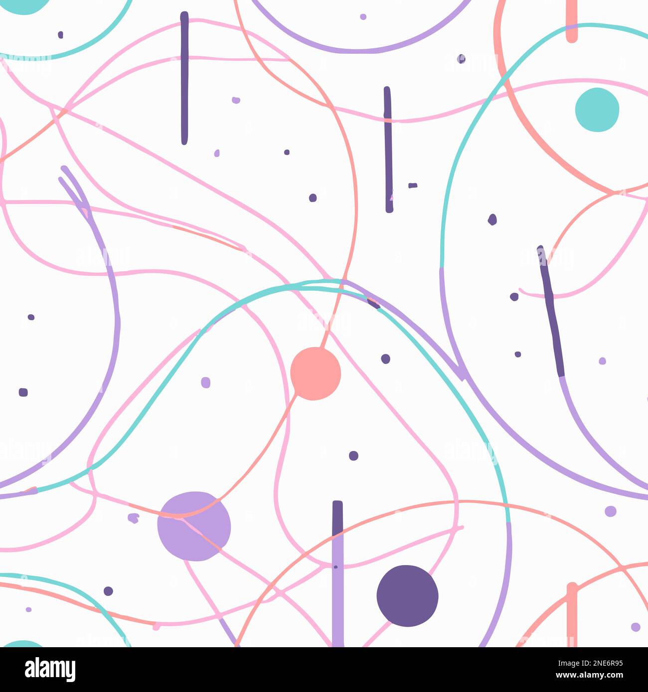 Cerchi e linee delineati e piccoli breakout. Grafica vettoriale fatta a mano Illustrazione Vettoriale