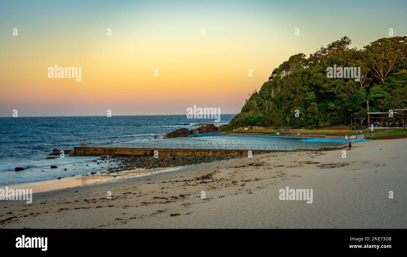 Forster, New South Wales, Australia - piscina Ocean Bath a Forster Beach Foto Stock