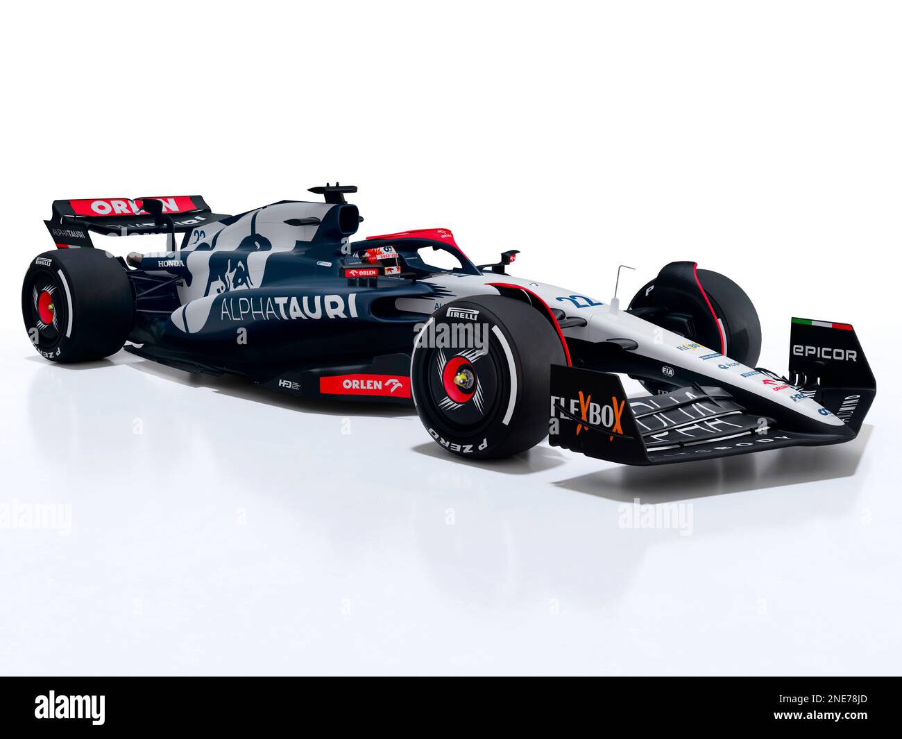 Scuderia AlphaTauri AT04 - Car Launch 2023 Red Bull Content Pool // via FUFA61 //utilizzo solo per uso editoriale // Foto Stock