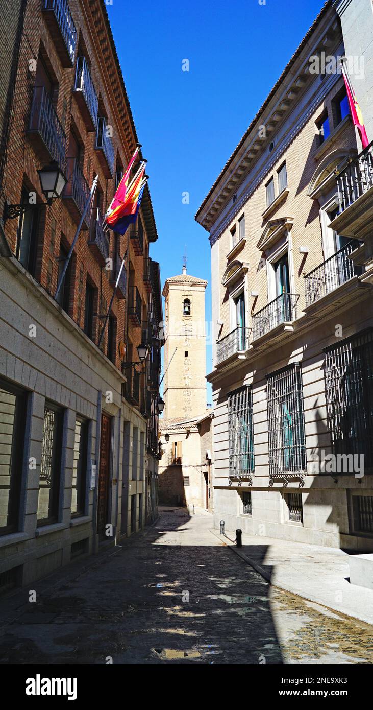 Panoramica di Toledo, Castilla la Mancha, Spagna, Europa Foto Stock