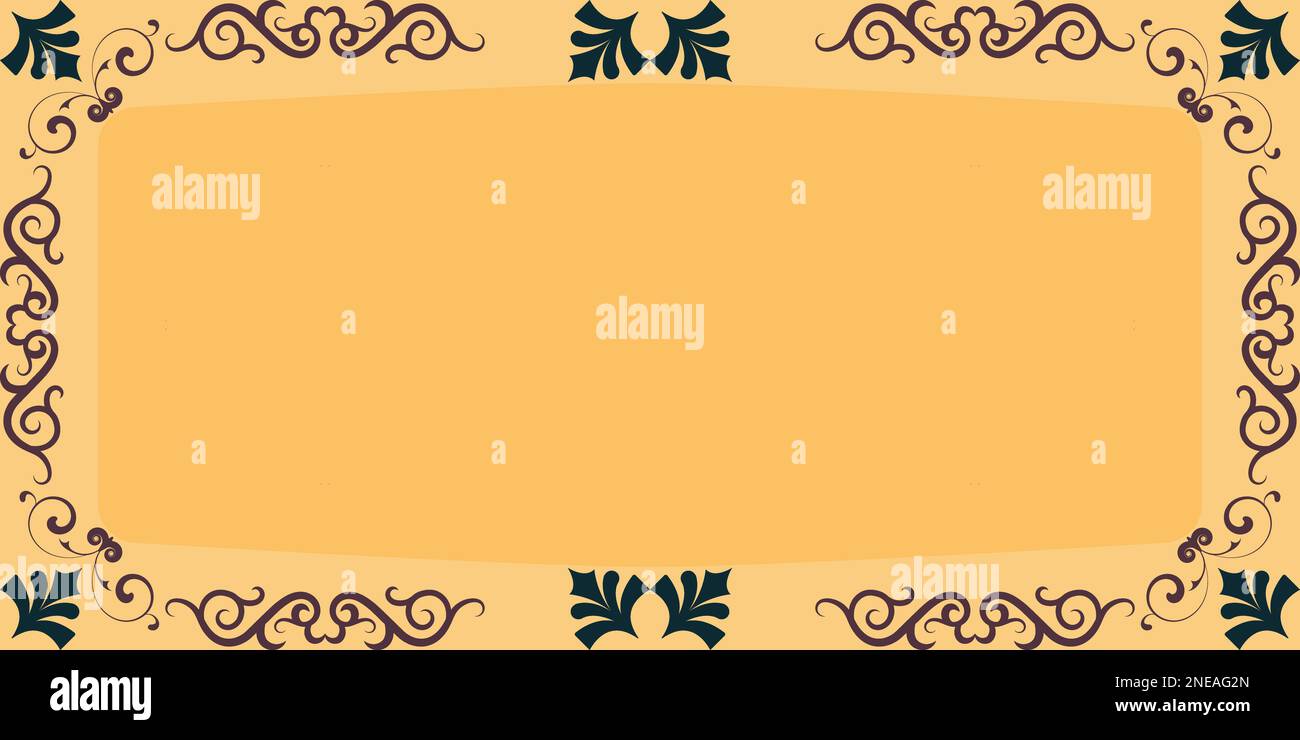 Cornice colorata, vintage, decorativa per il testo. La cornice è costituita da elementi di modelli asiatici e latinoamericani. Nella cornice, un invito a un noi Foto Stock