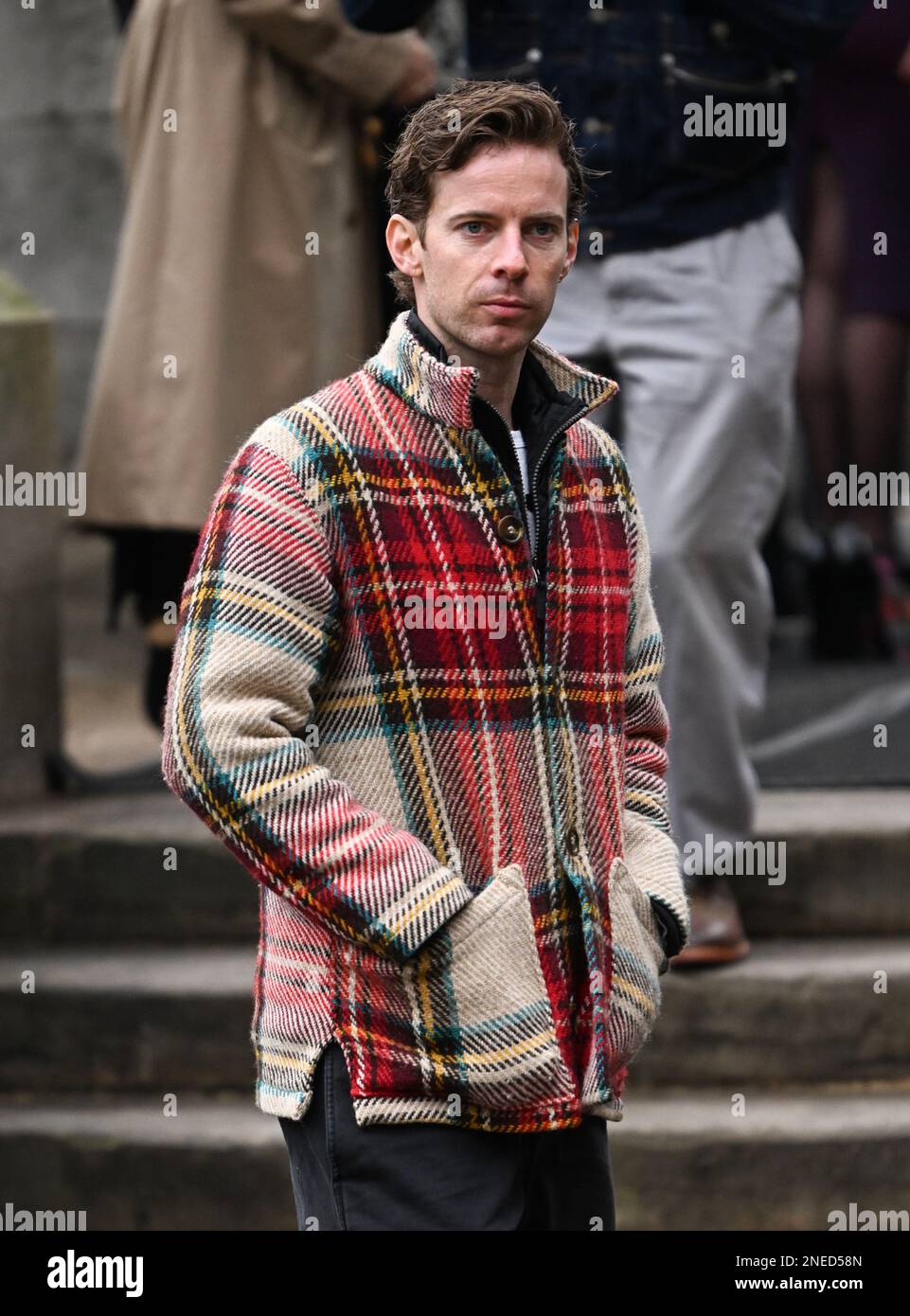 16th febbraio 2023, Londra, Regno Unito. Harry Treadaway arriva al Memorial Service per Vivienne Westwood, Southwark Cathedral, Londra. Credit: Doug Peters/EMPICS/Alamy Live News Foto Stock