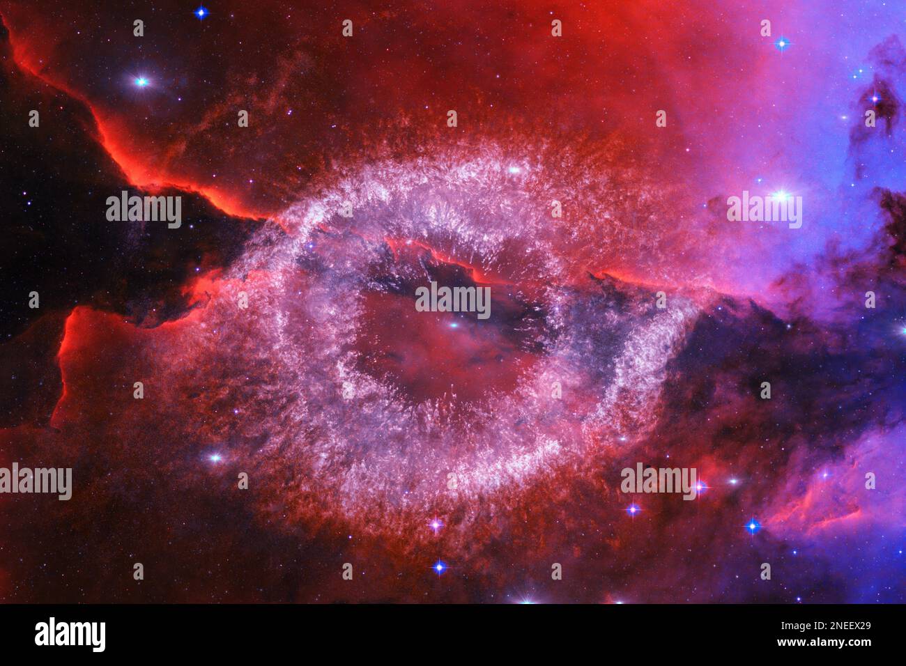 Spazio infinito con nebulose e stelle. Elementi di questa immagine forniti dalla NASA Foto Stock