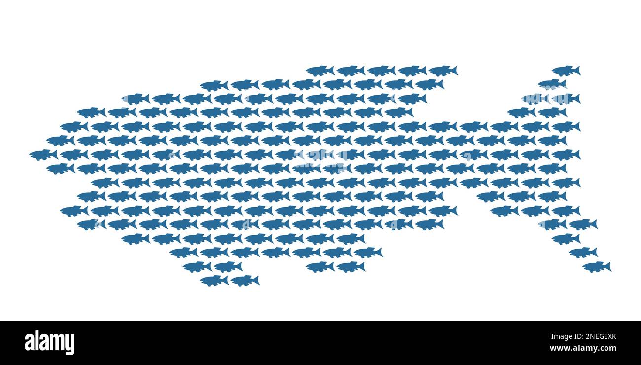 Illustrazione di una silhouette astratta di pesce Illustrazione Vettoriale