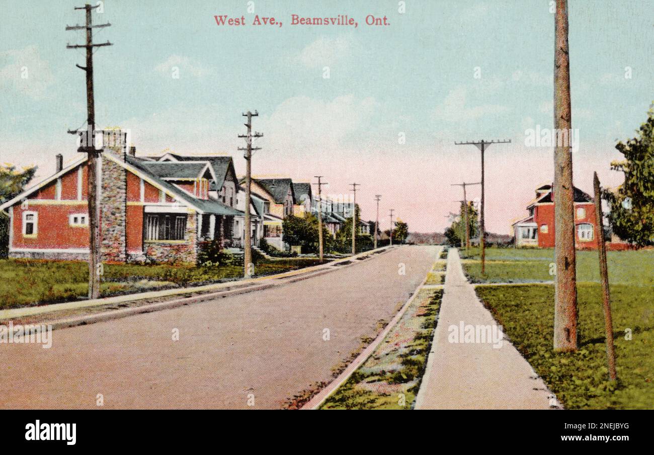 West Avenue, Beamsville, Ontario, Canada, circa 1920s cartolina. Editore Rumsey Foto Stock