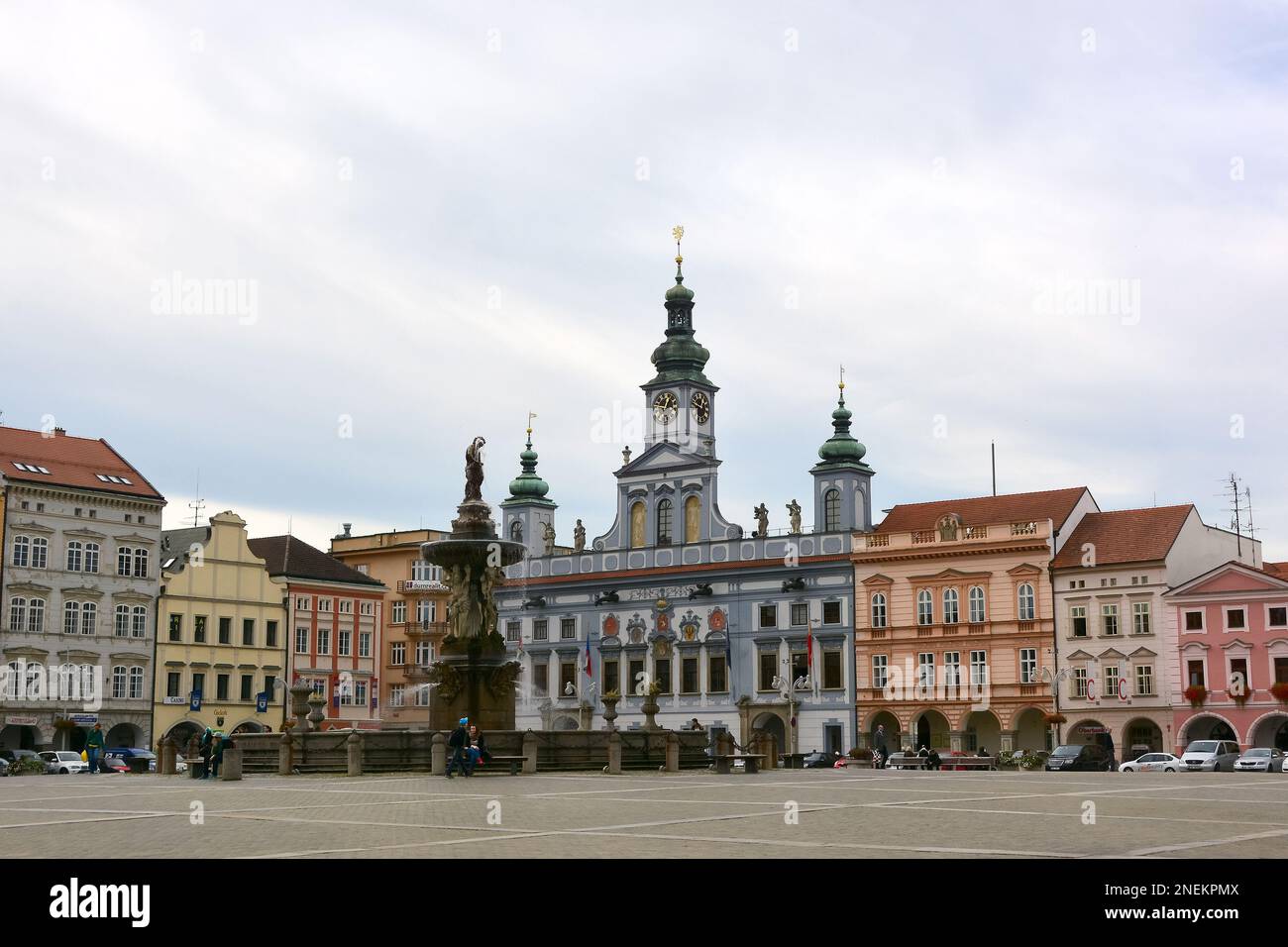 Municipio, Přemysl Otakar II. Square, České Budějovice, Regione della Boemia Meridionale, Repubblica Ceca, Europa Foto Stock