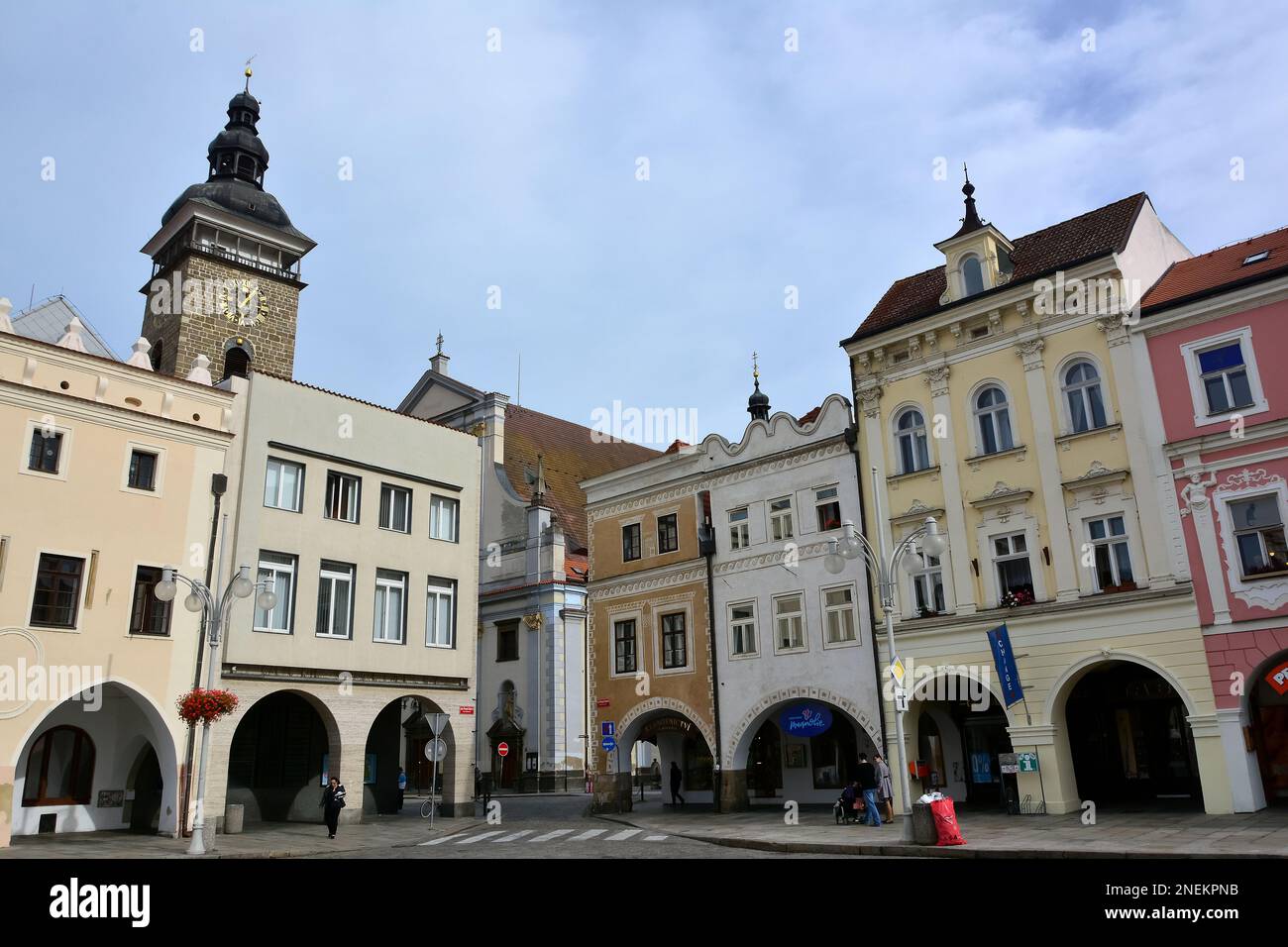 Přemysl Otakar II Piazza, Náměstí Přemysla Otakara II., České Budějovice, Boemia Meridionale, Repubblica Ceca, Europa Foto Stock