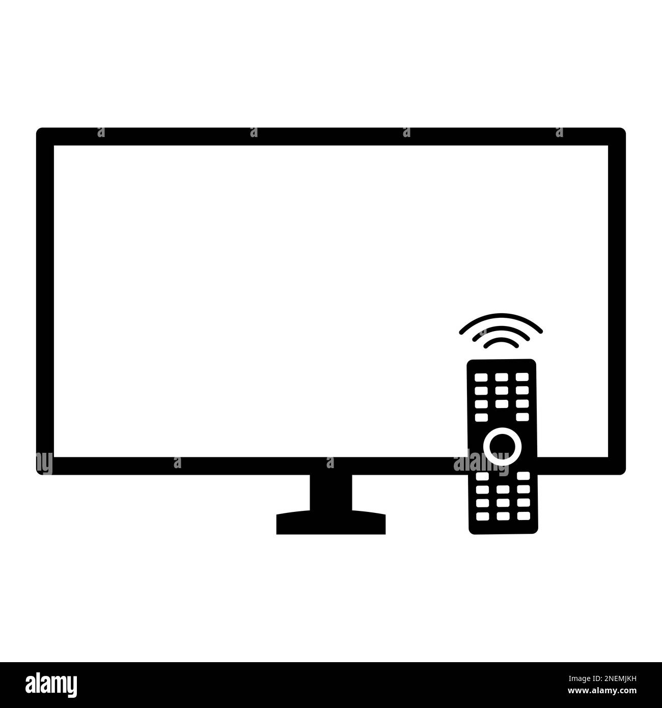 Icona del televisore e del telecomando Illustrazione Vettoriale