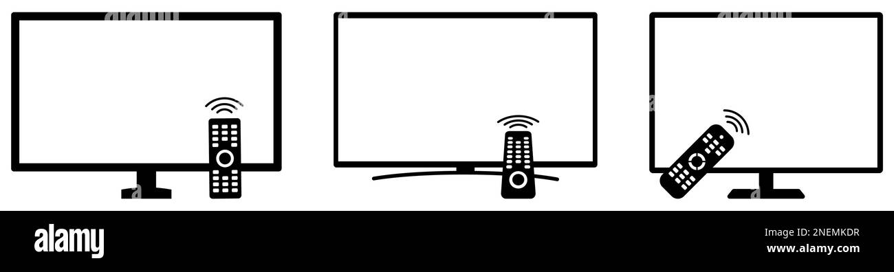 TV con icone del telecomando. Il design può essere utilizzato per applicazioni Web e mobili. Illustrazione vettoriale Illustrazione Vettoriale