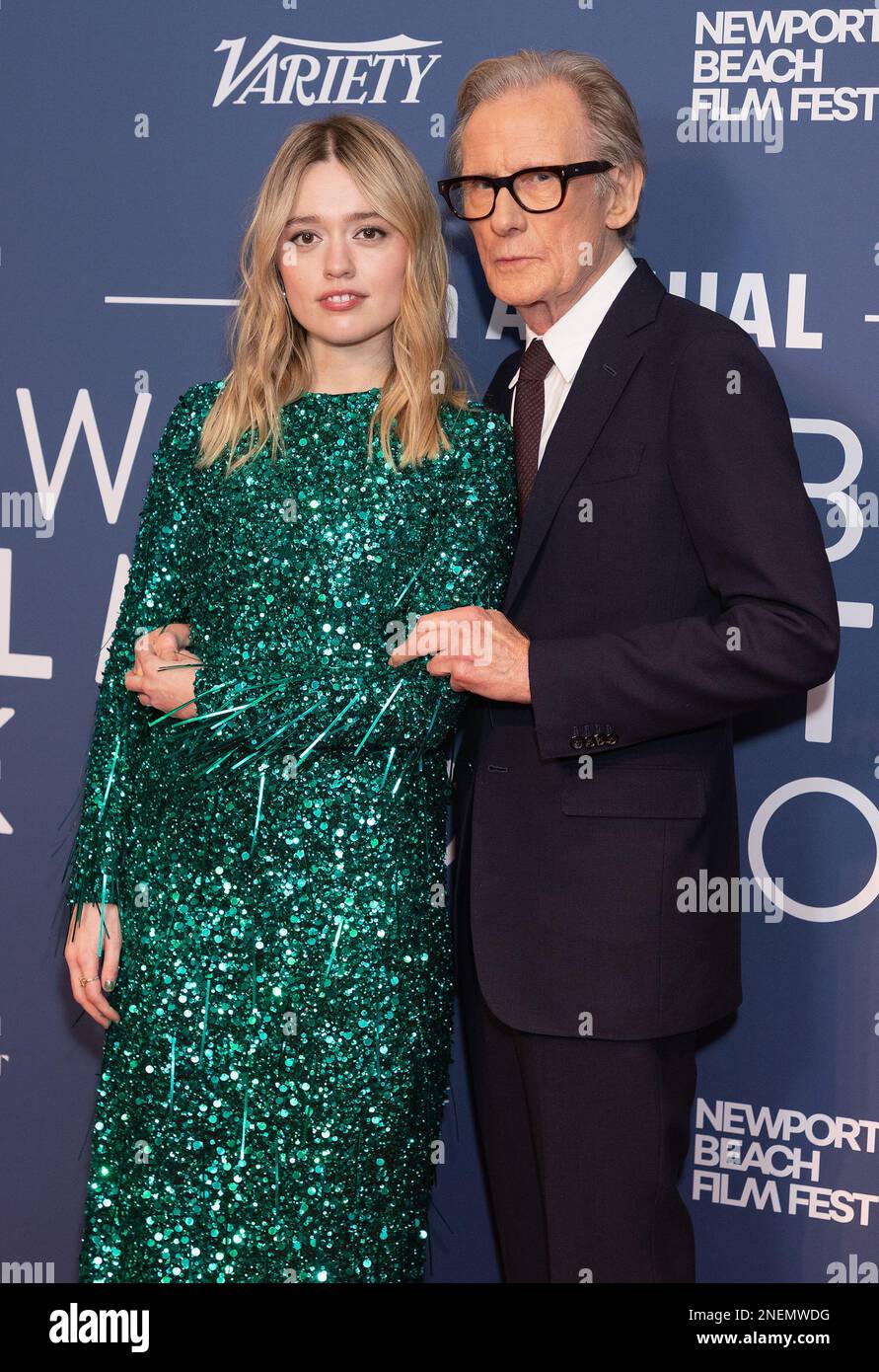 Aimee Lou Wood e Billy Nighy partecipano all'evento Newport Beach Film Festival UK Honours, al Londoner Hotel, nel centro di Londra. Data immagine: Giovedì 16 febbraio 2023. Foto Stock