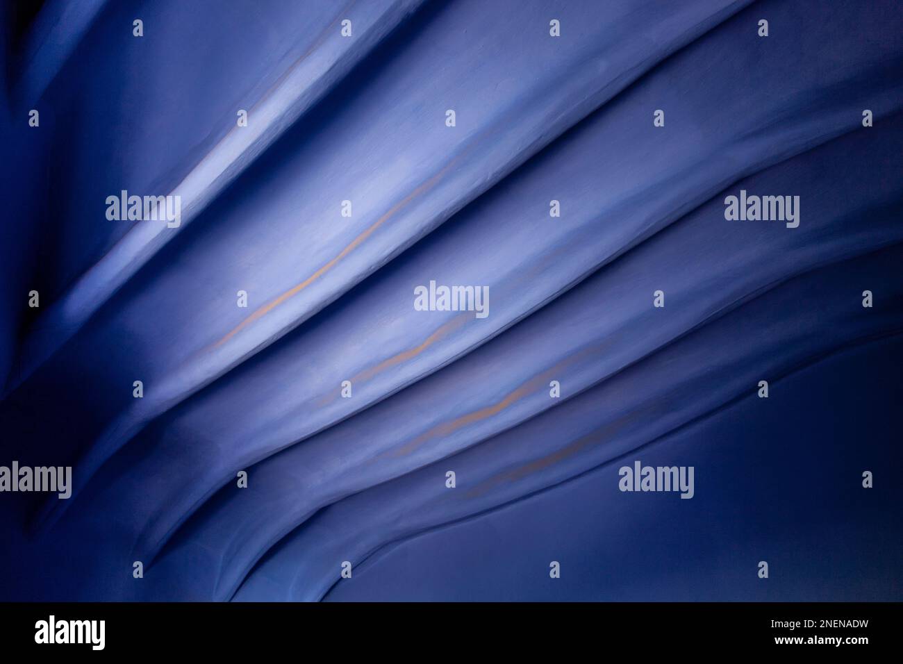 Soffitto blu a coste a Casa del Guarda, Park Guell, Barcellona, Catalogna, Spagna Foto Stock