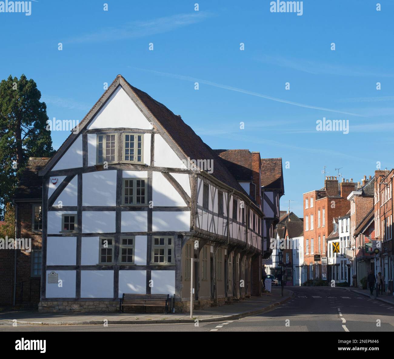 Edificio a graticcio a Tewkesbury, Gloucestershire Foto Stock