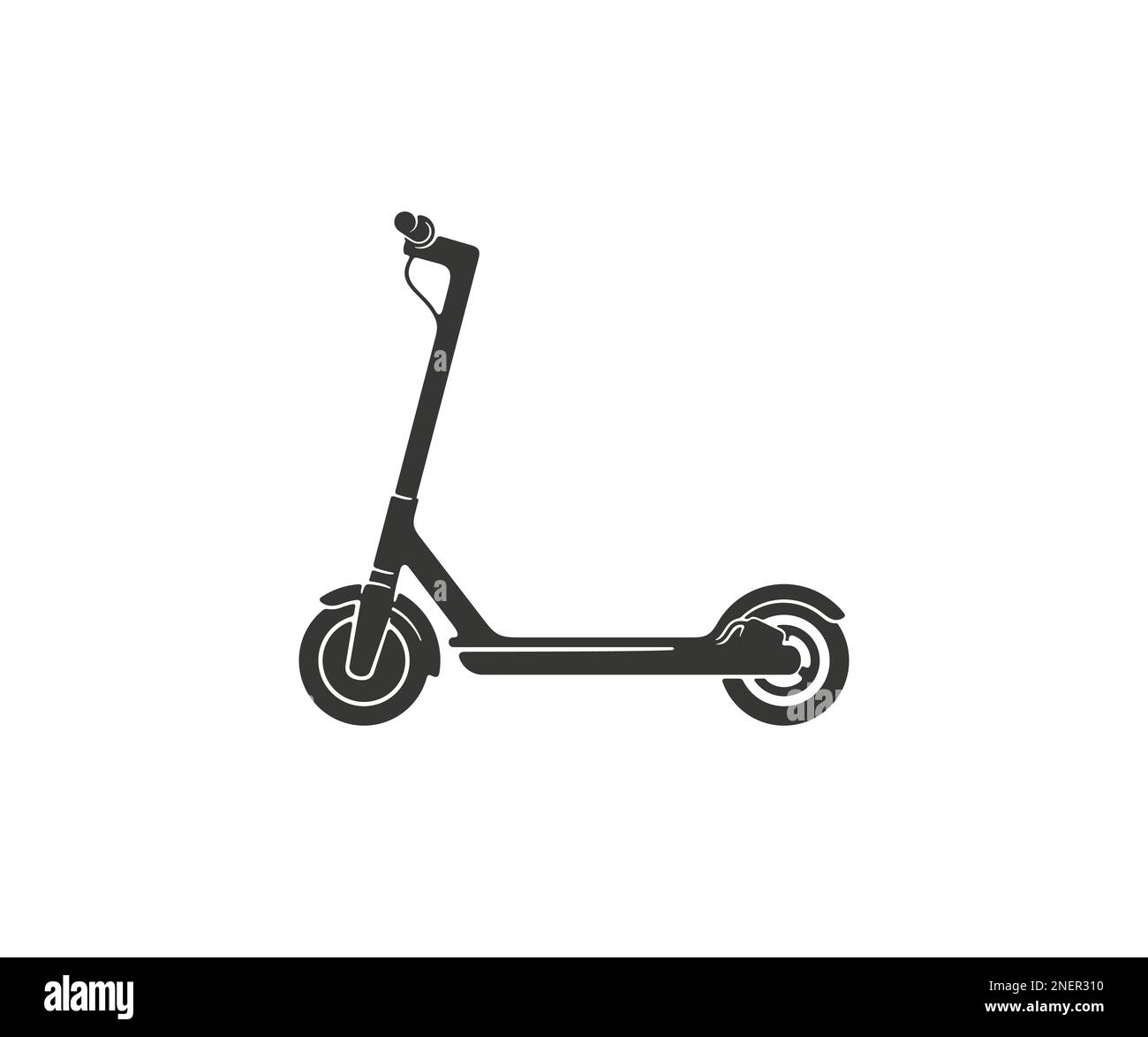 Scooter elettrico, trasporto, scooter, veicolo, segway, guida e batteria, silhouette e design grafico. Trasporti, viaggi, ruote, tecnologia Illustrazione Vettoriale