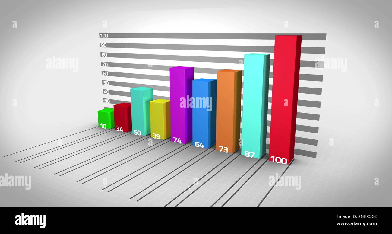 Immagine delle statistiche e dell'elaborazione dei dati finanziari Foto Stock
