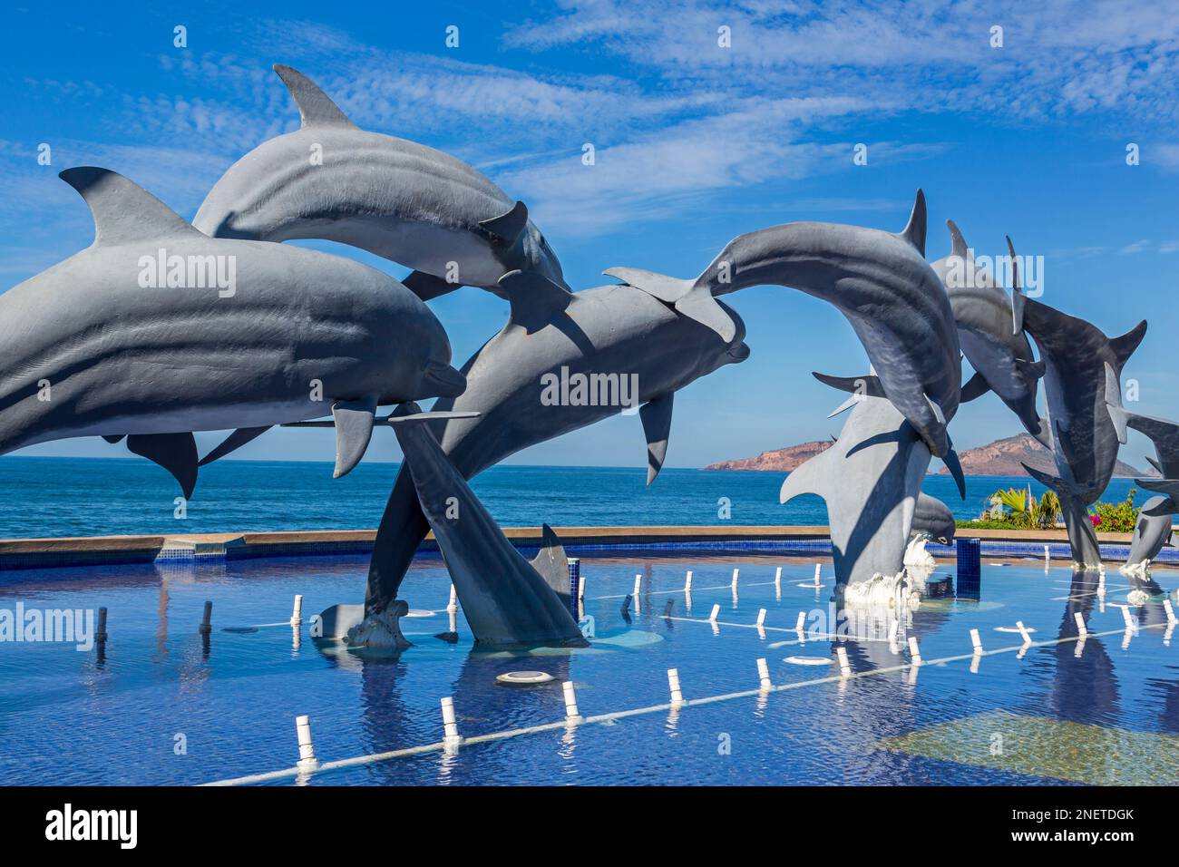 Monumento alla continuità della vita, Paseo Olas Atlas, Mazatlan City, Sinaloa state, Messico Foto Stock