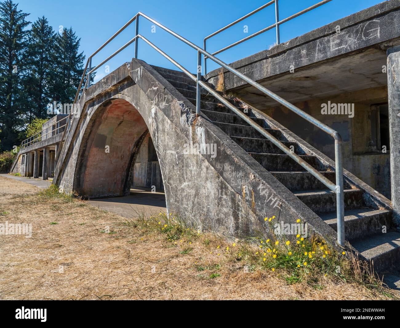 Battery Russell, Fort Stevens state Park, Oregon. Foto Stock