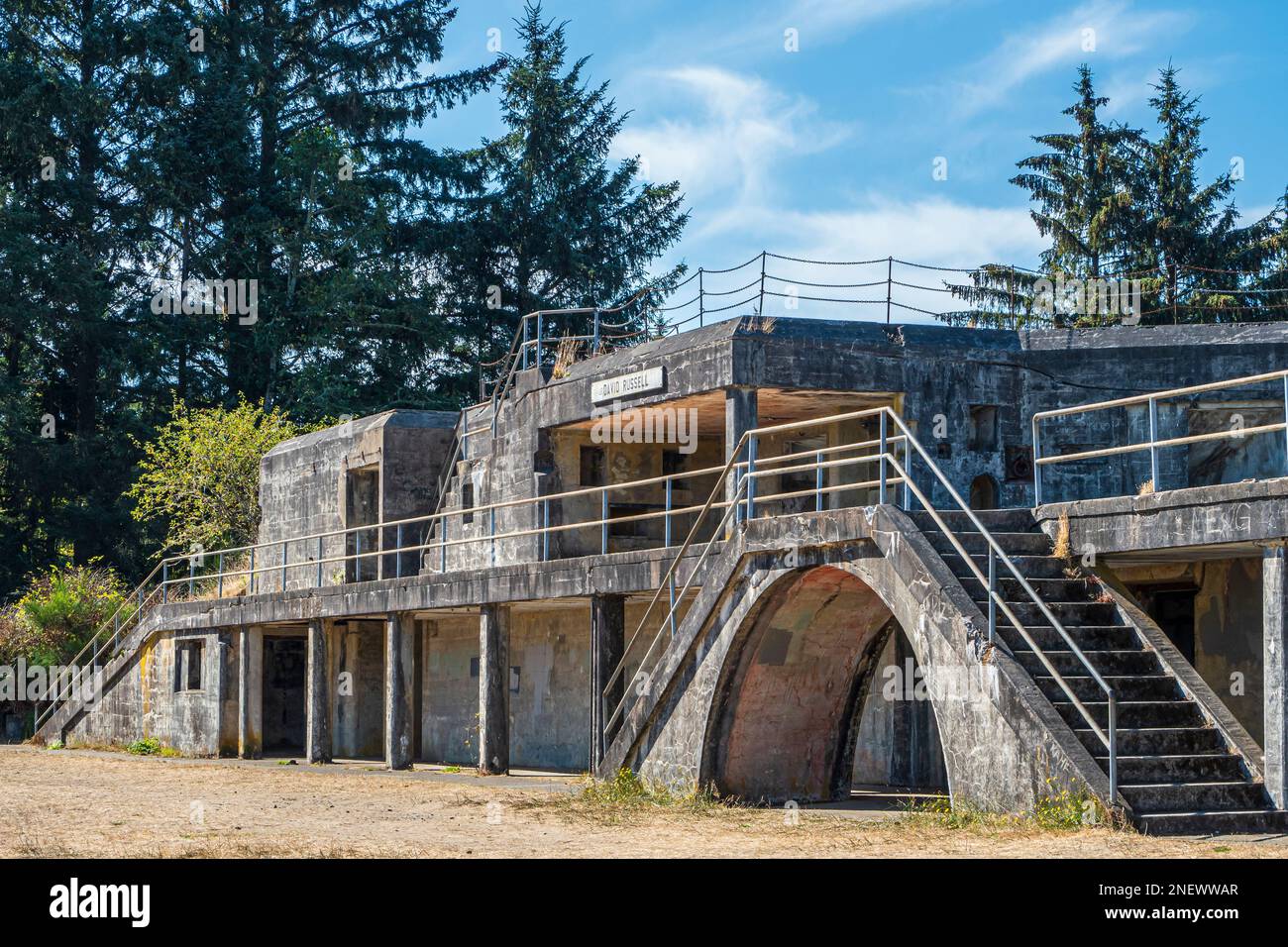 Battery Russell, Fort Stevens state Park, Oregon. Foto Stock