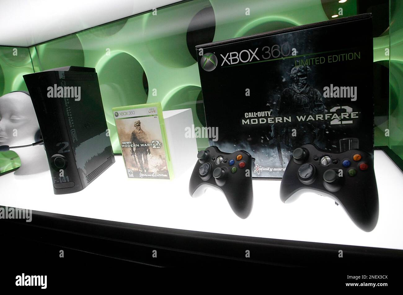 The Xbox 360 Modern Warfare 2 Limited Edition Console is unveiled in Los  Angeles on Tuesday, Sept. 15, 2009. The limited edition console is now  available for pre-order in the US and