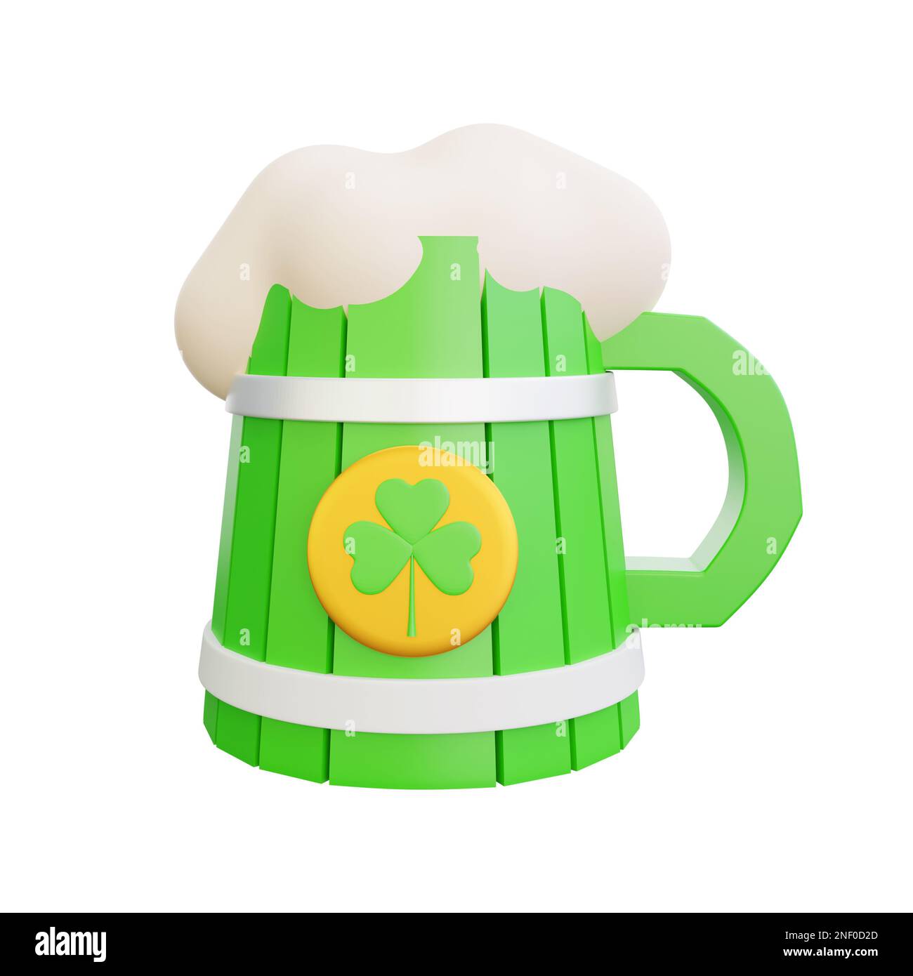 3d rappresentazione dell'icona della birra del giorno di san patrizio Foto Stock