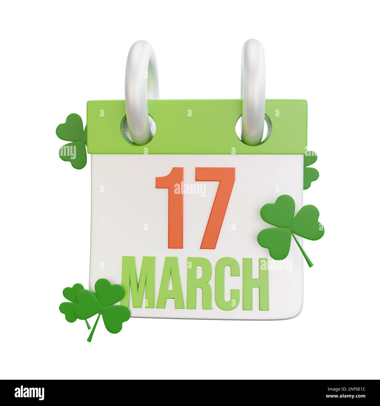 3d rappresentazione dell'icona del calendario del giorno di san patrizio Foto Stock