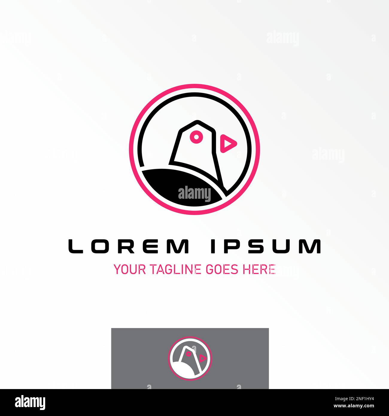 semplice ed unica linea testa di piccione con icona di gioco immagine grafica logo design astratto concetto stock vettoriale. utilizzato come simbolo relativo a terreni o animali Illustrazione Vettoriale