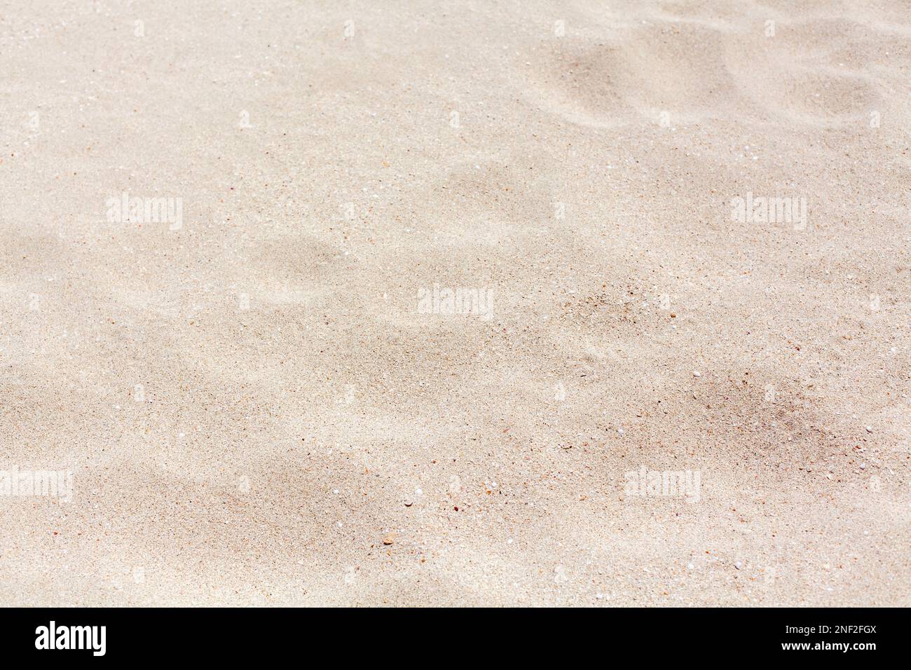 Struttura di sabbia bianca sfondo primo piano, motivo di sabbia ondulata, fondo di sabbia naturale secca, superficie di sabbia ondulata beige pulita vista dall'alto, duna del deserto Foto Stock