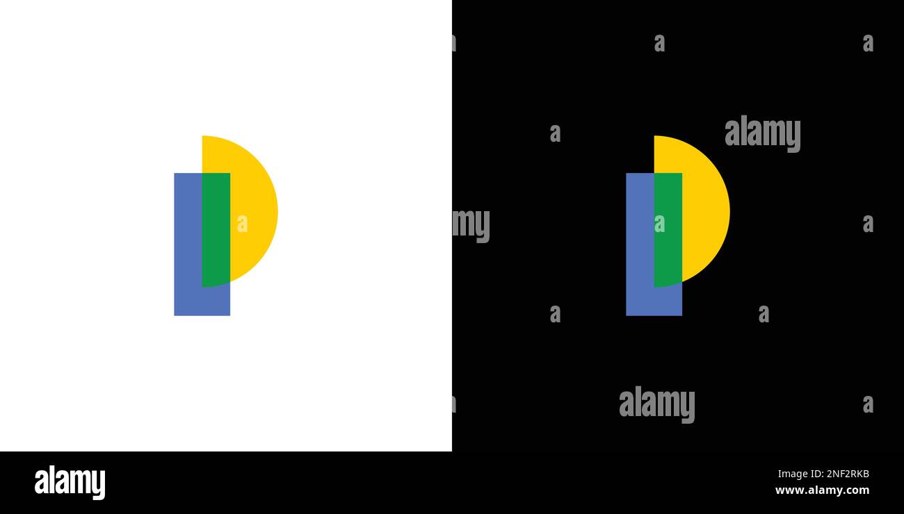 Design con logo P semplice e colorato Illustrazione Vettoriale