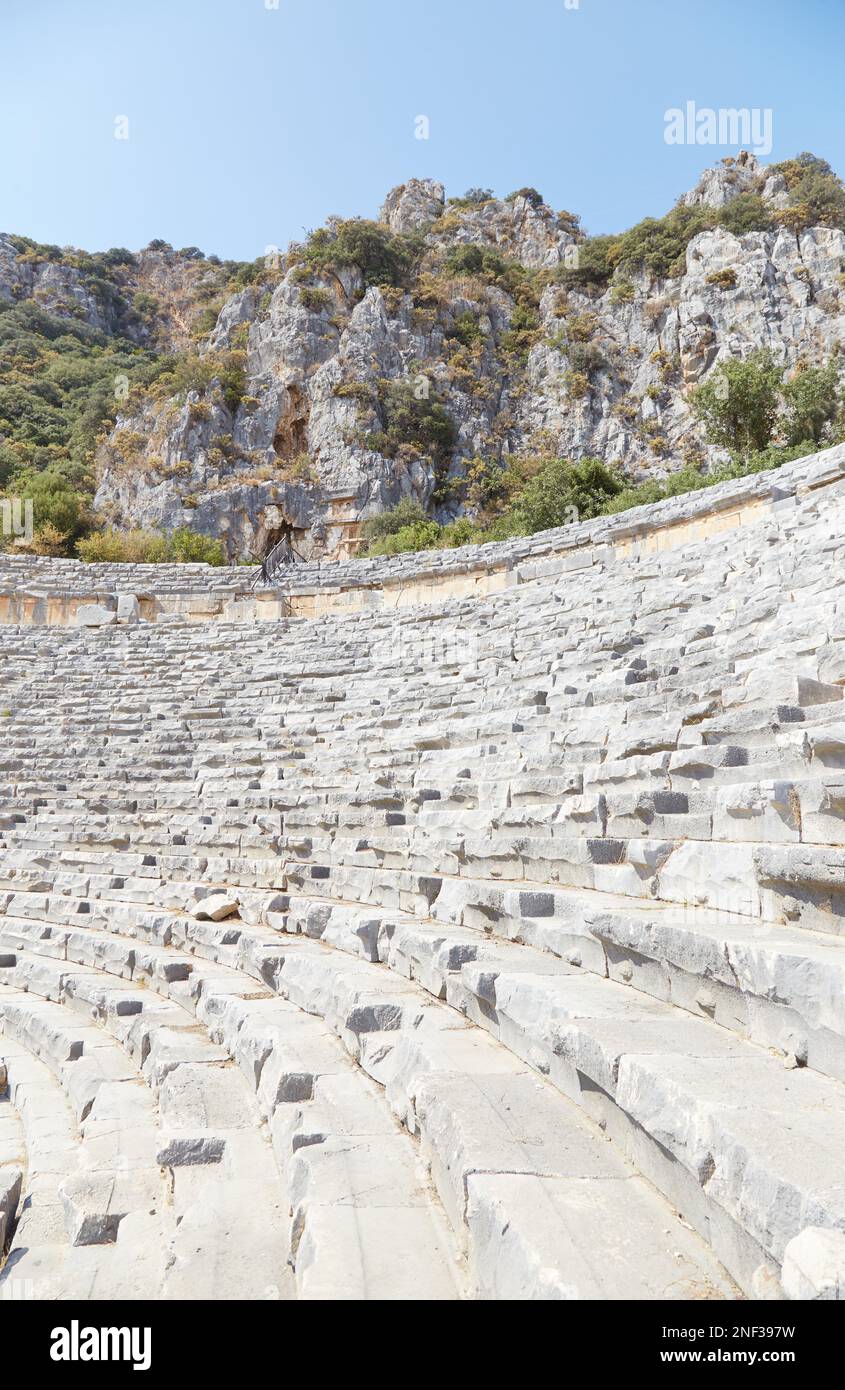 Le uniche tombe Licie scolpite di Demre, provincia di Antalya, Turchia Foto Stock