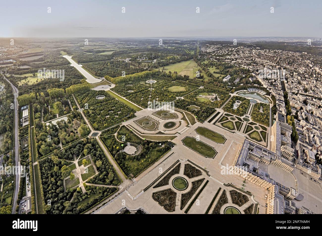 FRANCIA. YVELINES (78) CASTELLO DI VERSAILLES. VISTA AEREA DEL GRAND PARK DI VERSAILLES, PROGETTATO E SVILUPPATO DA ANDRE LE OUR WHERE ORDER E SYMMMET Foto Stock