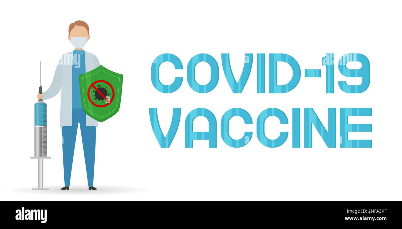 Vaccino COVID-19. Poster. Illustrazione vettoriale. Illustrazione Vettoriale
