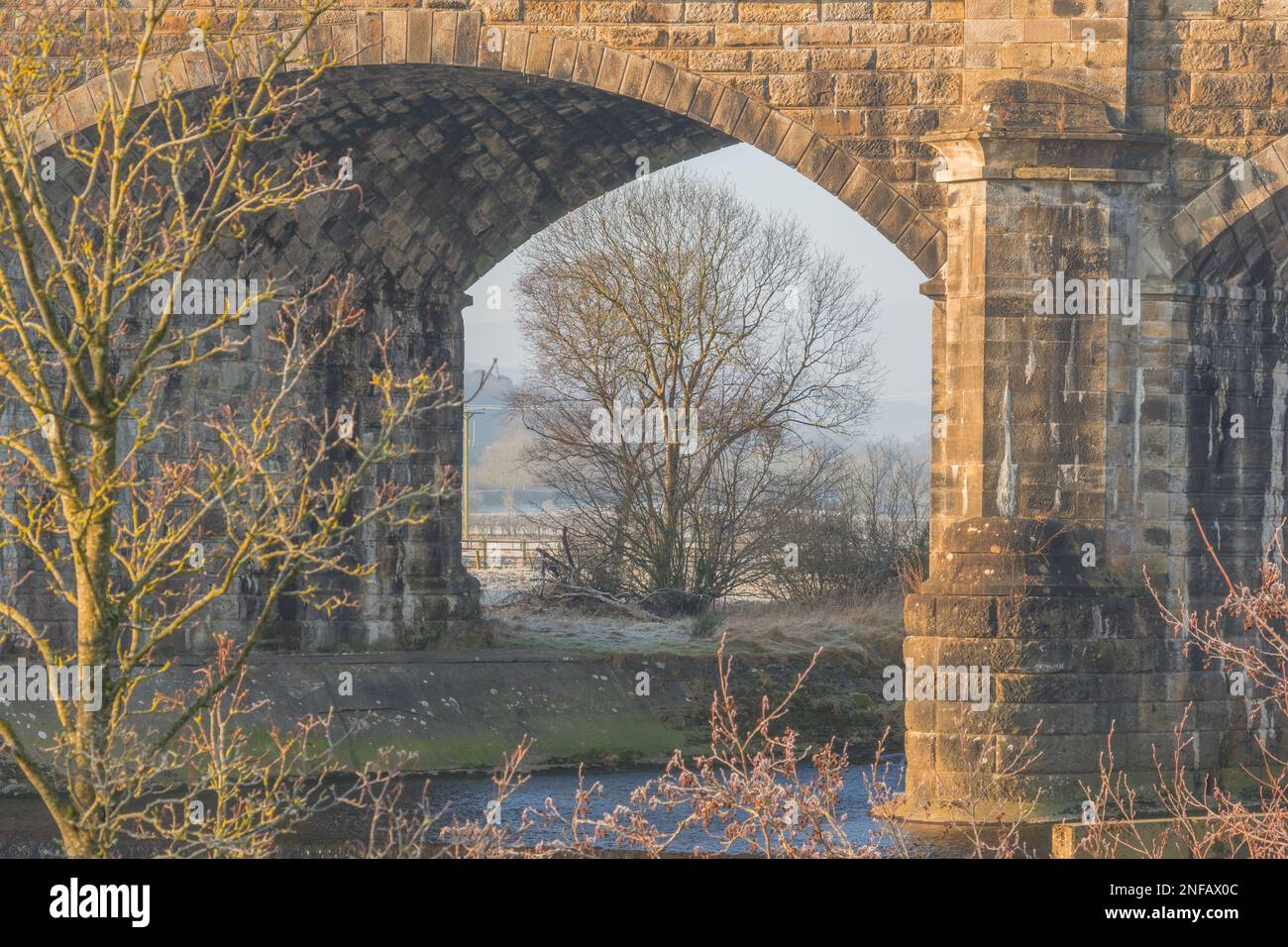 Il fiume South Tyne a Alston Arches, Haltwhistle, Northumberland Foto Stock
