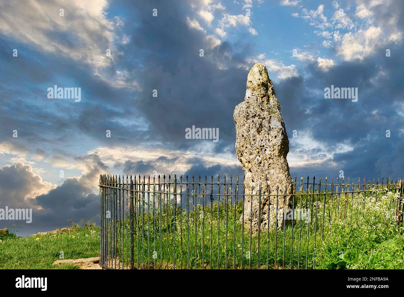 The Kings Stone, Rollright Stones, Oxfordshire, Regno Unito Foto Stock