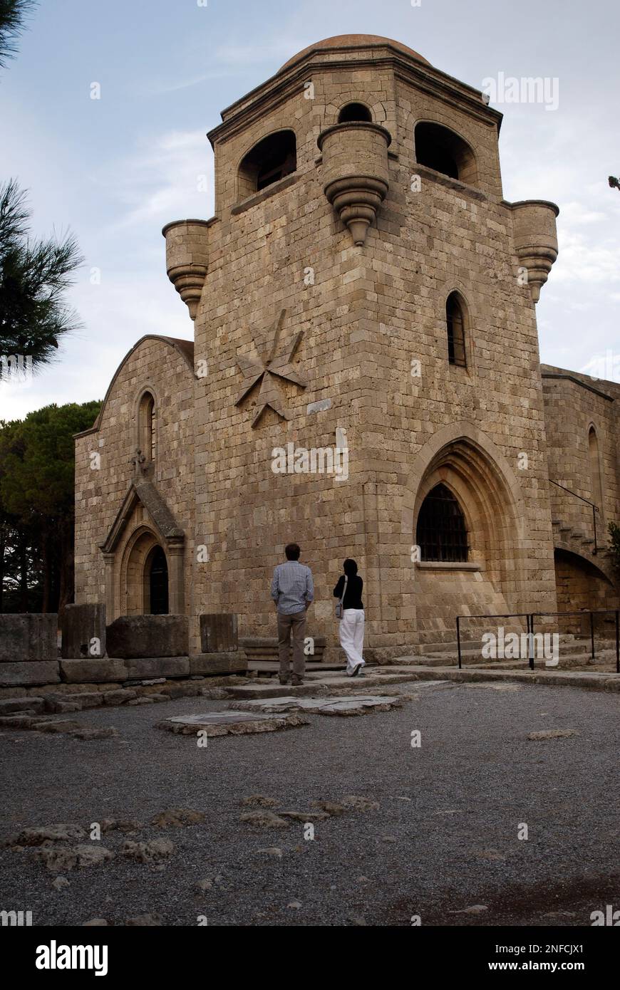 Grecia, Dodecaneso, isola di Rodi Ialysos villaggio Filerimos Cavalieri Ospitalieri monastero Foto Stock