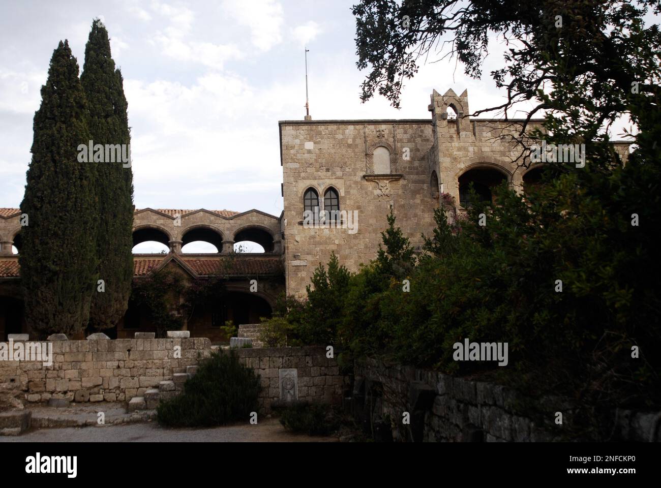 Grecia, Dodecaneso, isola di Rodi Ialysos villaggio Filerimos Cavalieri Ospitalieri monastero Foto Stock