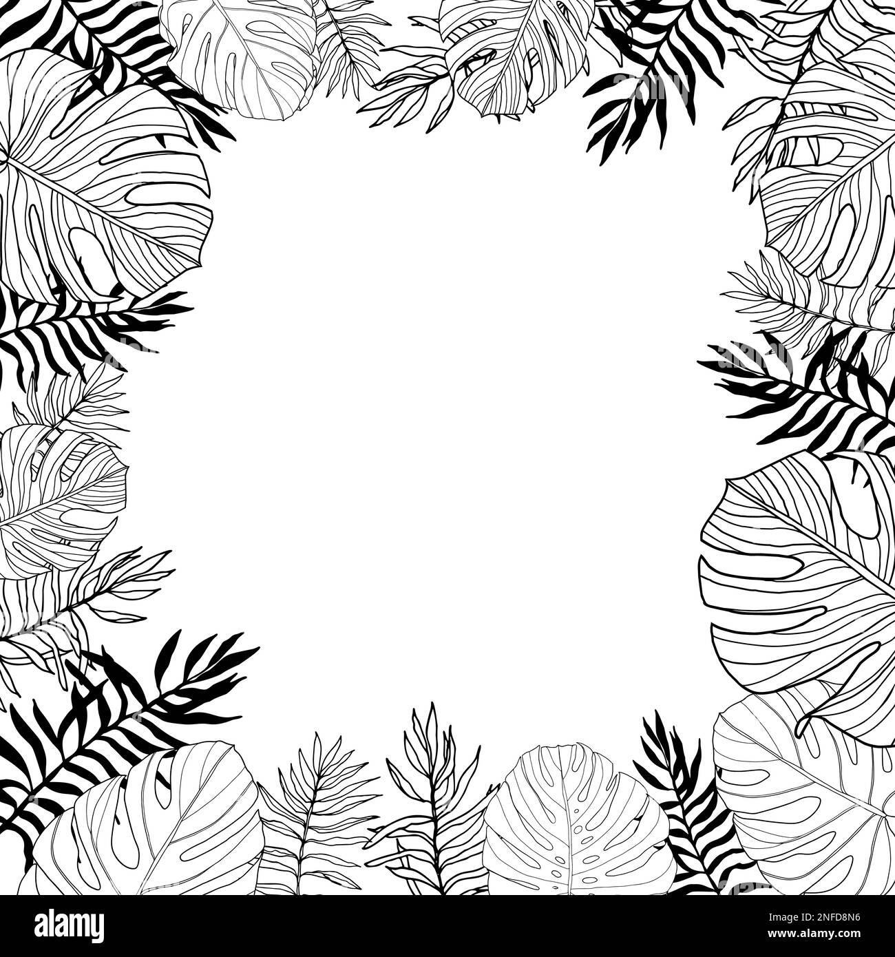 Monstera lascia un motivo senza cuciture per tessuti o sfondi. Vettore tropicale foglie sfondo Illustrazione Vettoriale