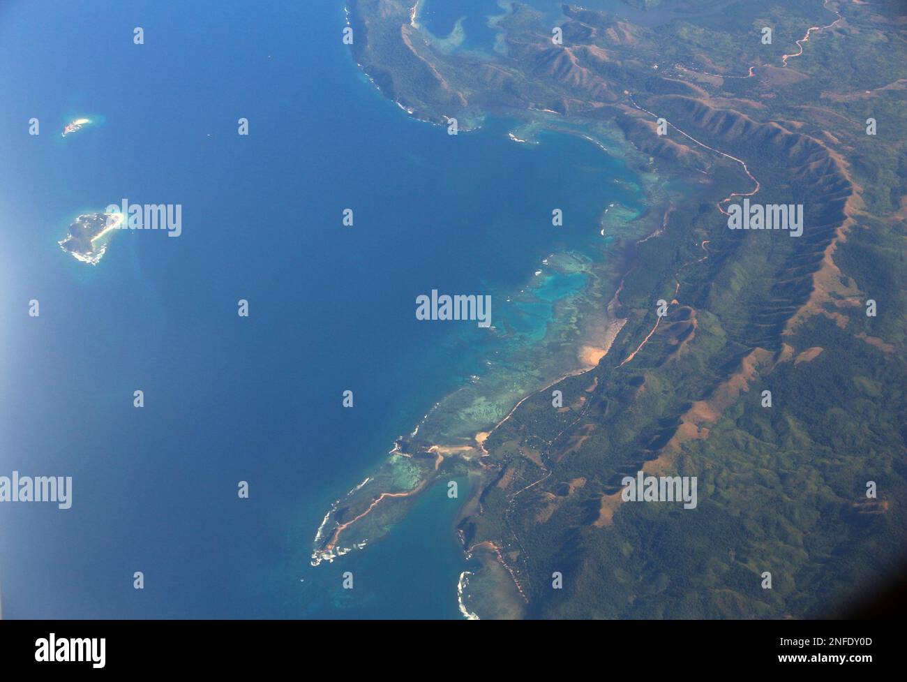 Costa di Busuanga, Filippine. Vista aerea dell'isola di BUSUANGA. Foto Stock