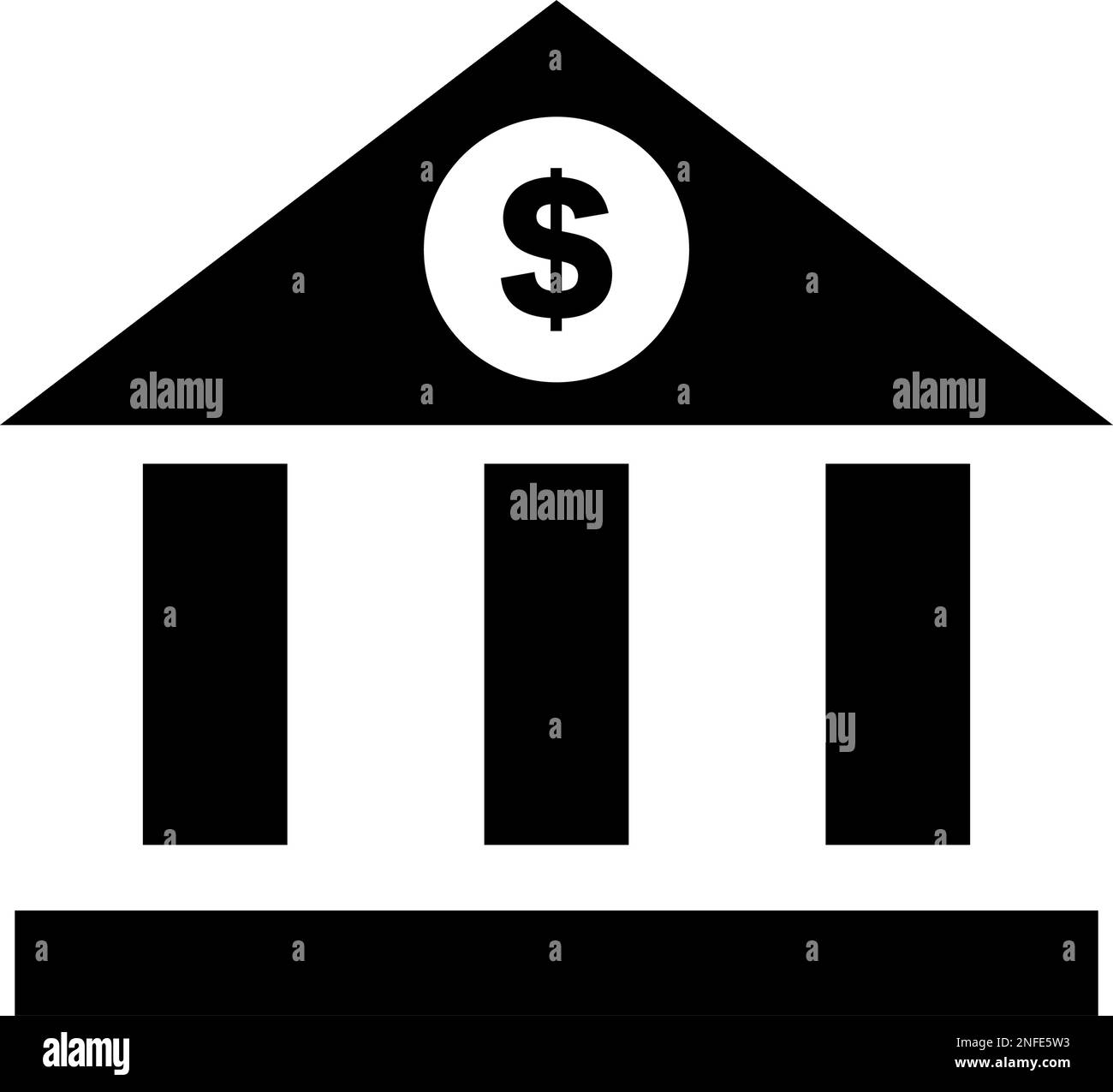 Icona della silhouette della banca. Banca centrale. Vettore modificabile. Illustrazione Vettoriale