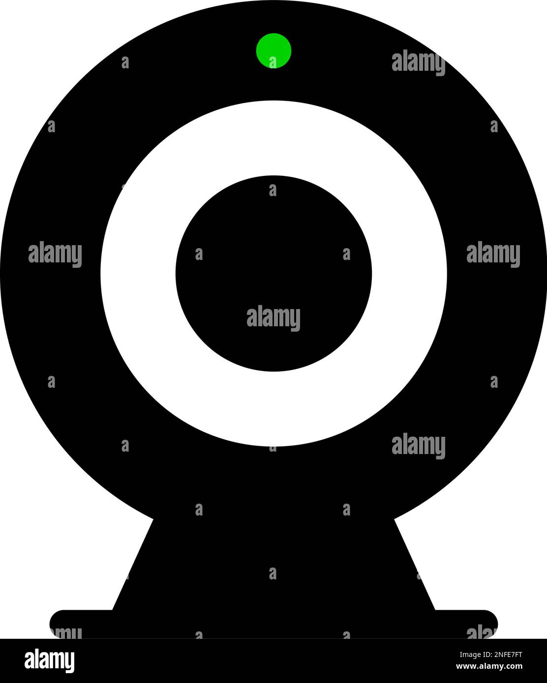 Icona della silhouette della telecamera IP durante la registrazione. Vettore modificabile. Illustrazione Vettoriale