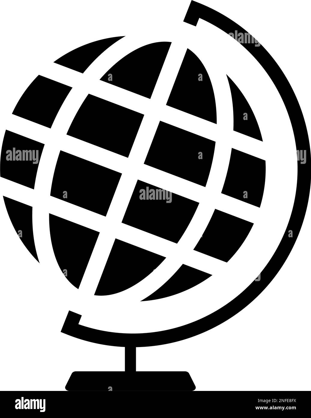 Icona della silhouette del globo. Globo terrestre. Vettore modificabile. Illustrazione Vettoriale