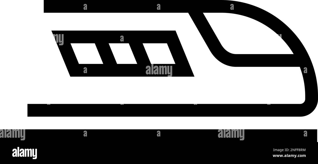 Semplice icona Shinkansen. Trasporto. Vettore modificabile. Illustrazione Vettoriale