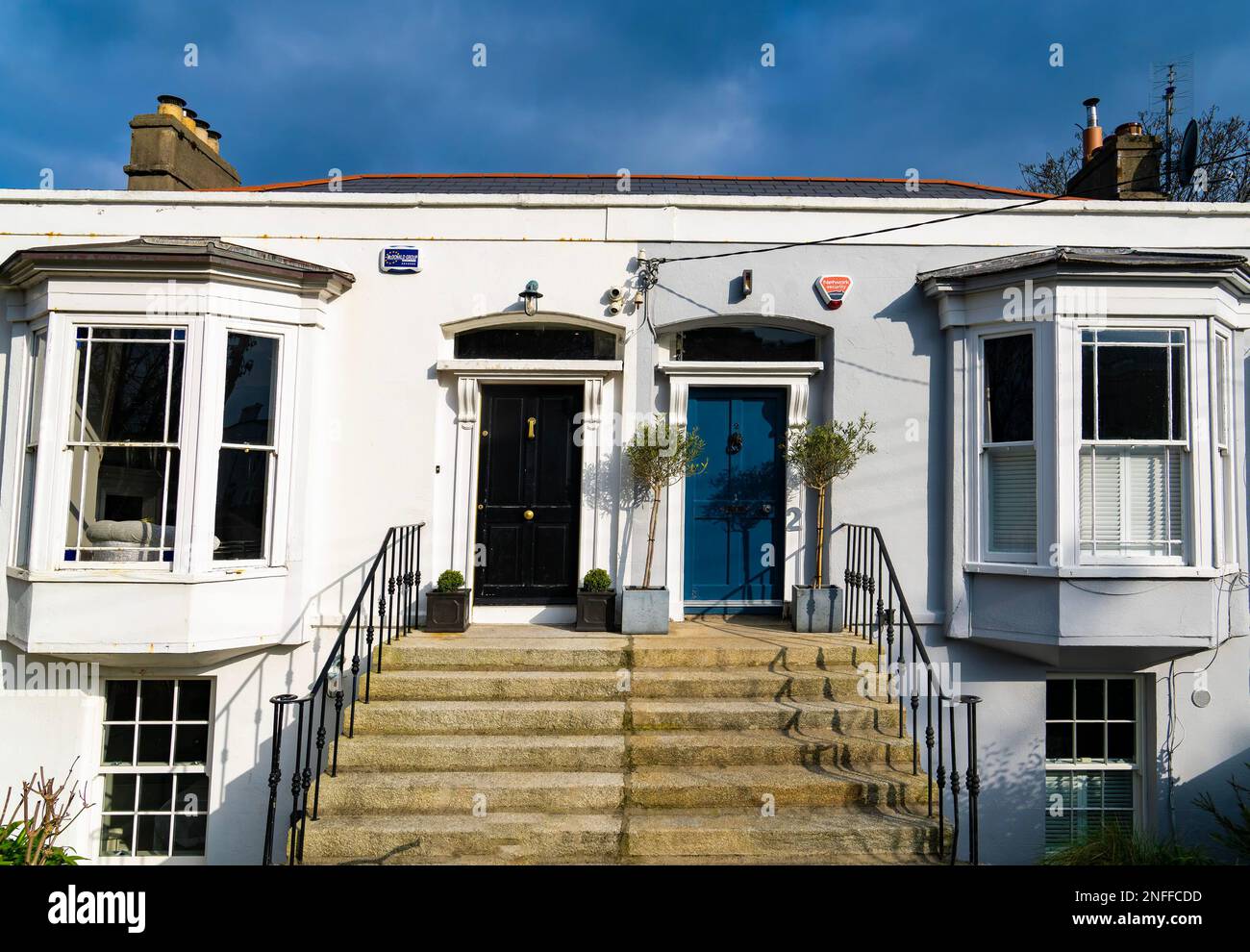 Eleganti case di città a Dalkey, Irlanda Foto Stock