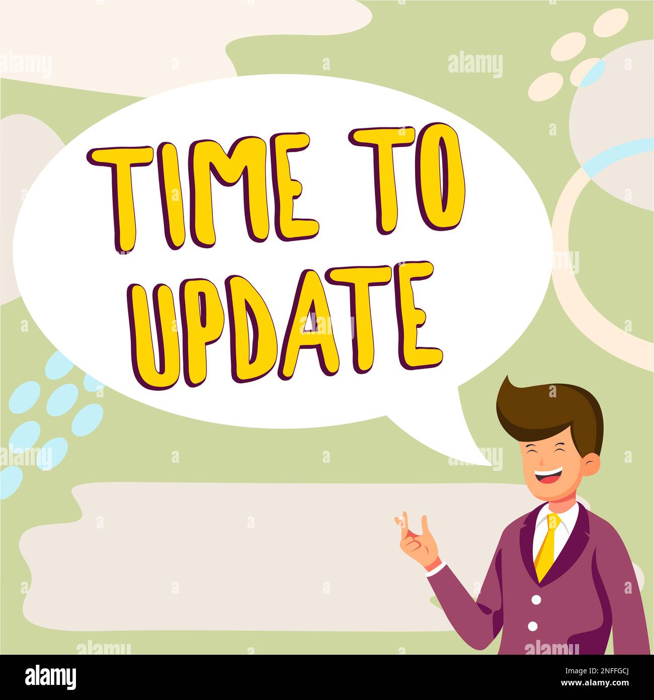 Segno di testo che indica il tempo di aggiornamento. Concetto del Internet le ultime informazioni su una situazione particolare Foto Stock