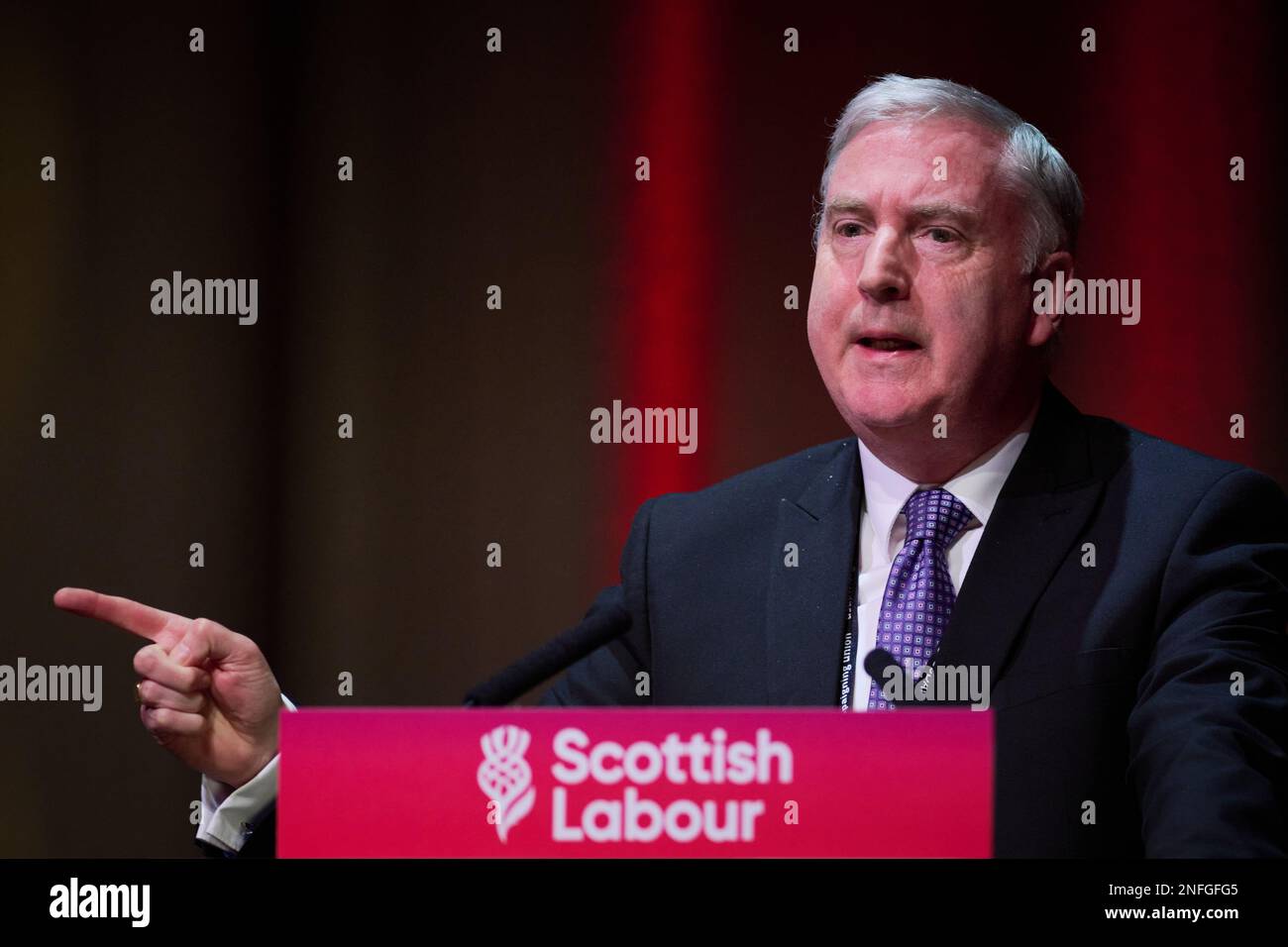 Edimburgo Scozia, Regno Unito 17 febbraio 2023. James Kelly Segretario Generale del Partito laburista scozzese alla Conferenza sul lavoro scozzese nelle sale dell'Assemblea. credito sst/alamy notizie dal vivo Foto Stock