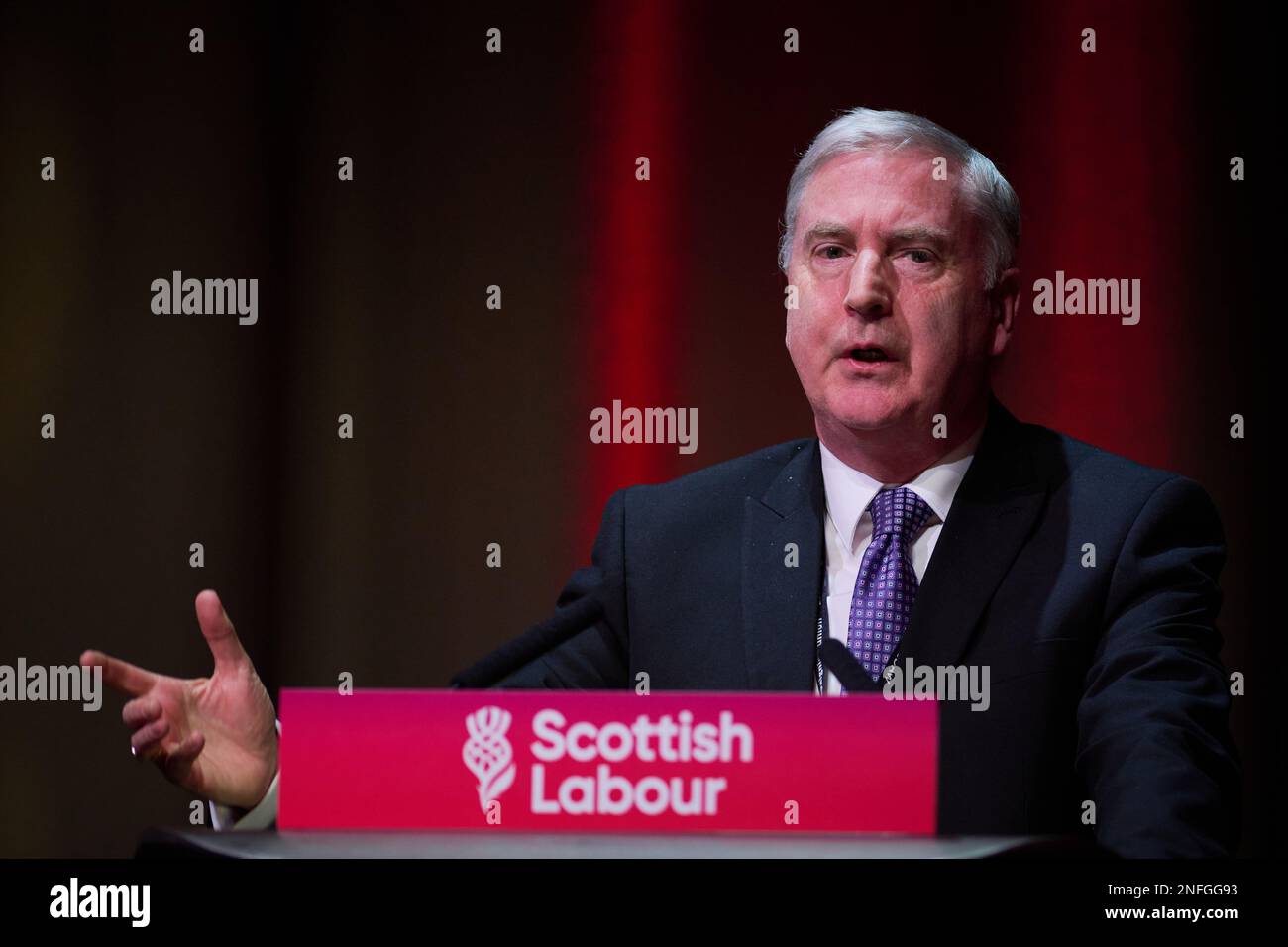 Edimburgo Scozia, Regno Unito 17 febbraio 2023. James Kelly Segretario Generale del Partito laburista scozzese alla Conferenza sul lavoro scozzese nelle sale dell'Assemblea. credito sst/alamy notizie dal vivo Foto Stock