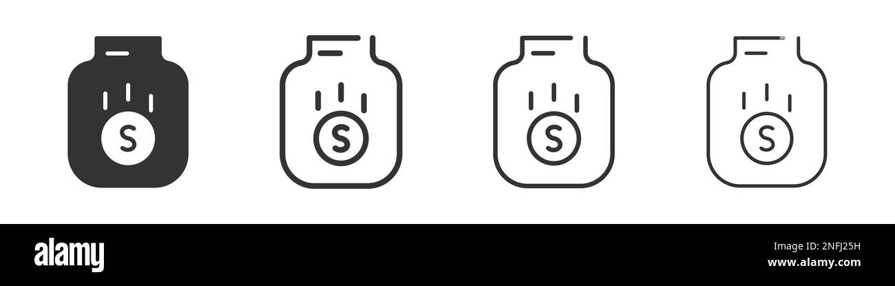 Risparmia denaro icone raccolta in due stili diversi e diverso tratto. Illustrazione vettoriale EPS10 Illustrazione Vettoriale