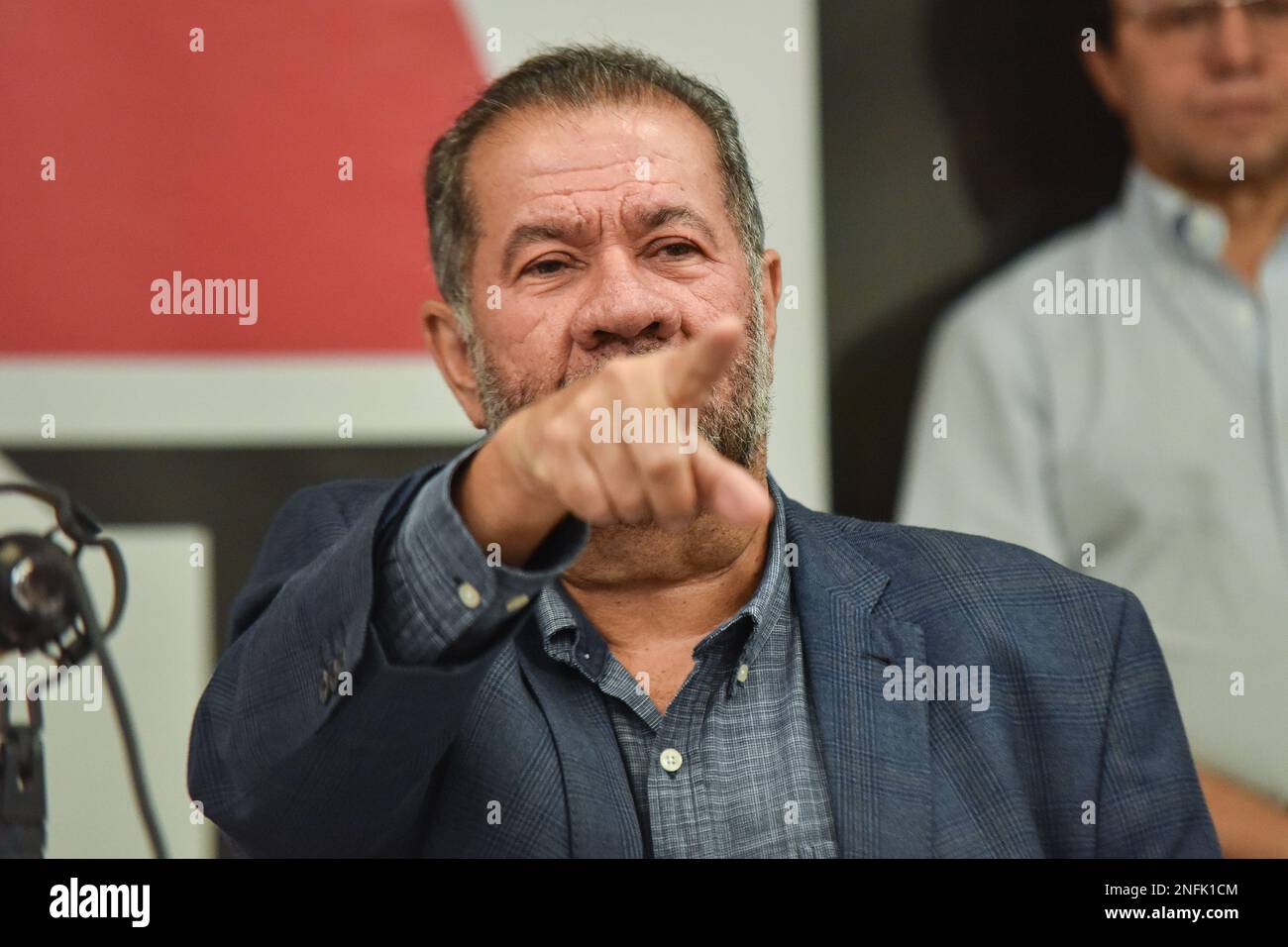 São PAULO, SP - 17.02.2023: CARLOS LUPI PARTECIPAZIONE DE REUNIÃO NA UGT - Carlos Lupi, Ministro della sicurezza sociale, partecipa a un incontro con i lavoratori dei centri sindacali, presso la sede di UGT Nacional, a São Paulo, questo Venerdì (17). (Foto: Roberto Casimiro/Fotoarena) Foto Stock