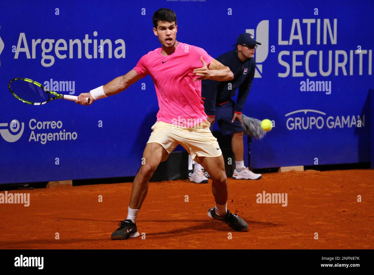 Carlos Alcaráz Tenista Español en el ATP de Buenos Aires Foto Stock