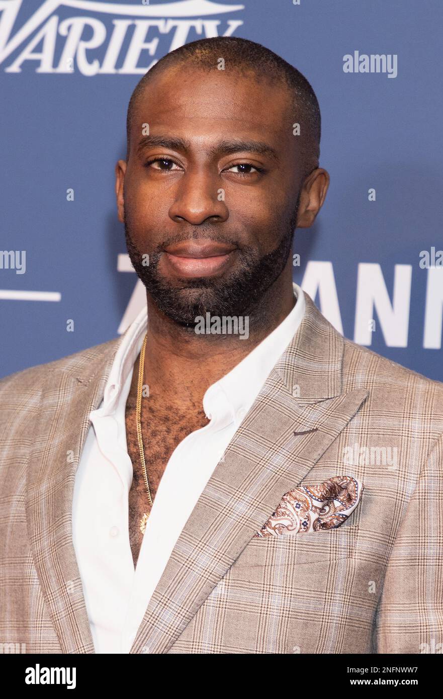 Londra, Regno Unito. 16 febbraio, 2023. Londra, Regno Unito. Mark Ebulue partecipa al Newport Beach Film Festival UK Honours 2023 Red Carpet Arrivals al Londoner Hotel, Leicester Square a Londra, Inghilterra. Credit: S.A.M./Alamy Live News Foto Stock