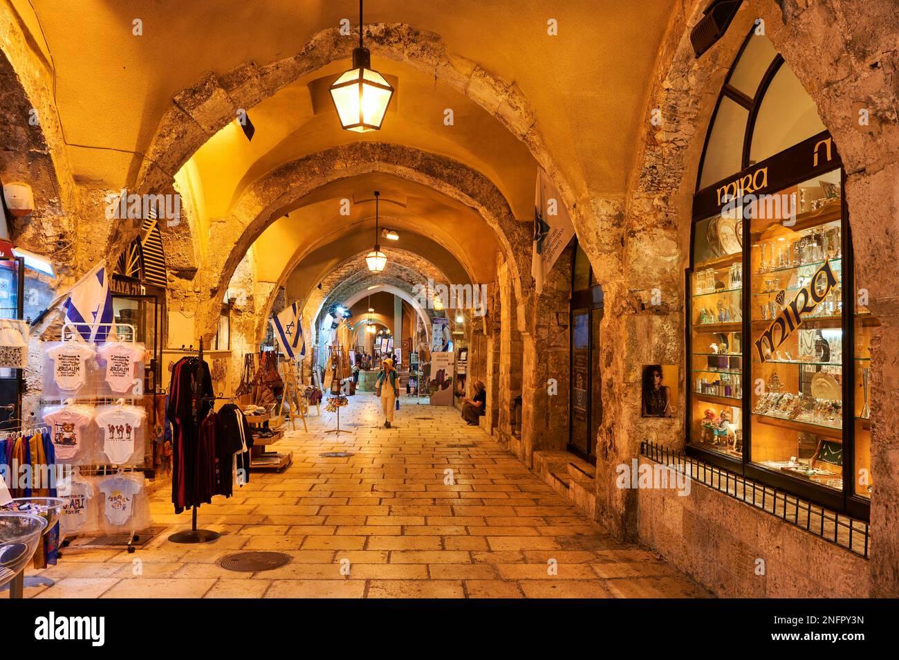 Gerusalemme in Israele. Il Cardo nel quartiere ebraico Foto Stock